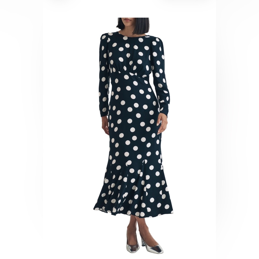 Nobody's Child Sally Polka Dot Long Sleeve Mermaid Dress size 6
